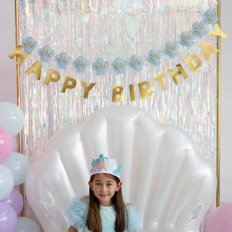 Mermaid Happy Birthday Puffy Felt Banner