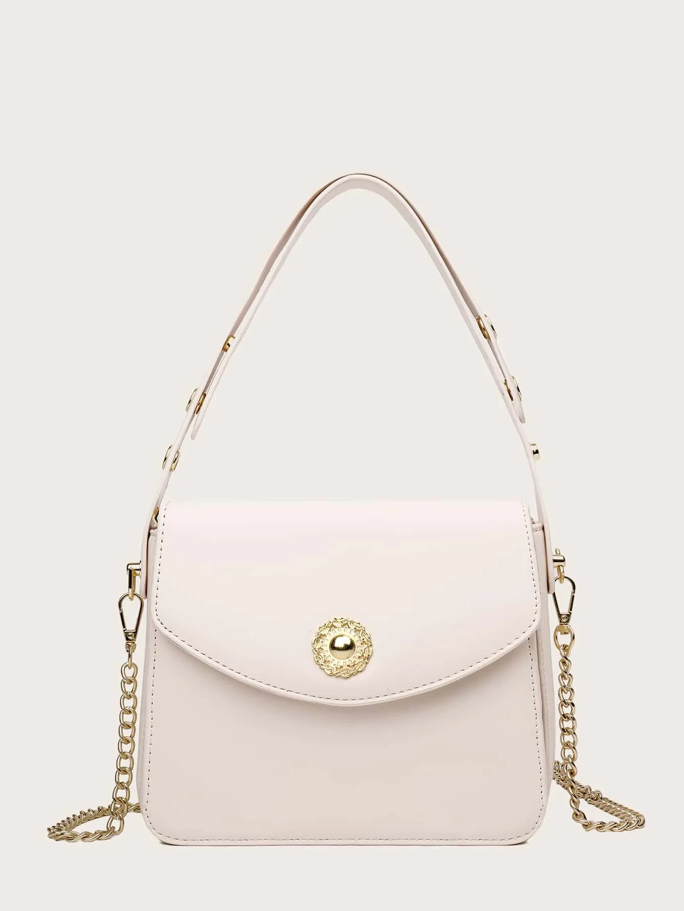 Metal Detail Flap Shoulder Bag