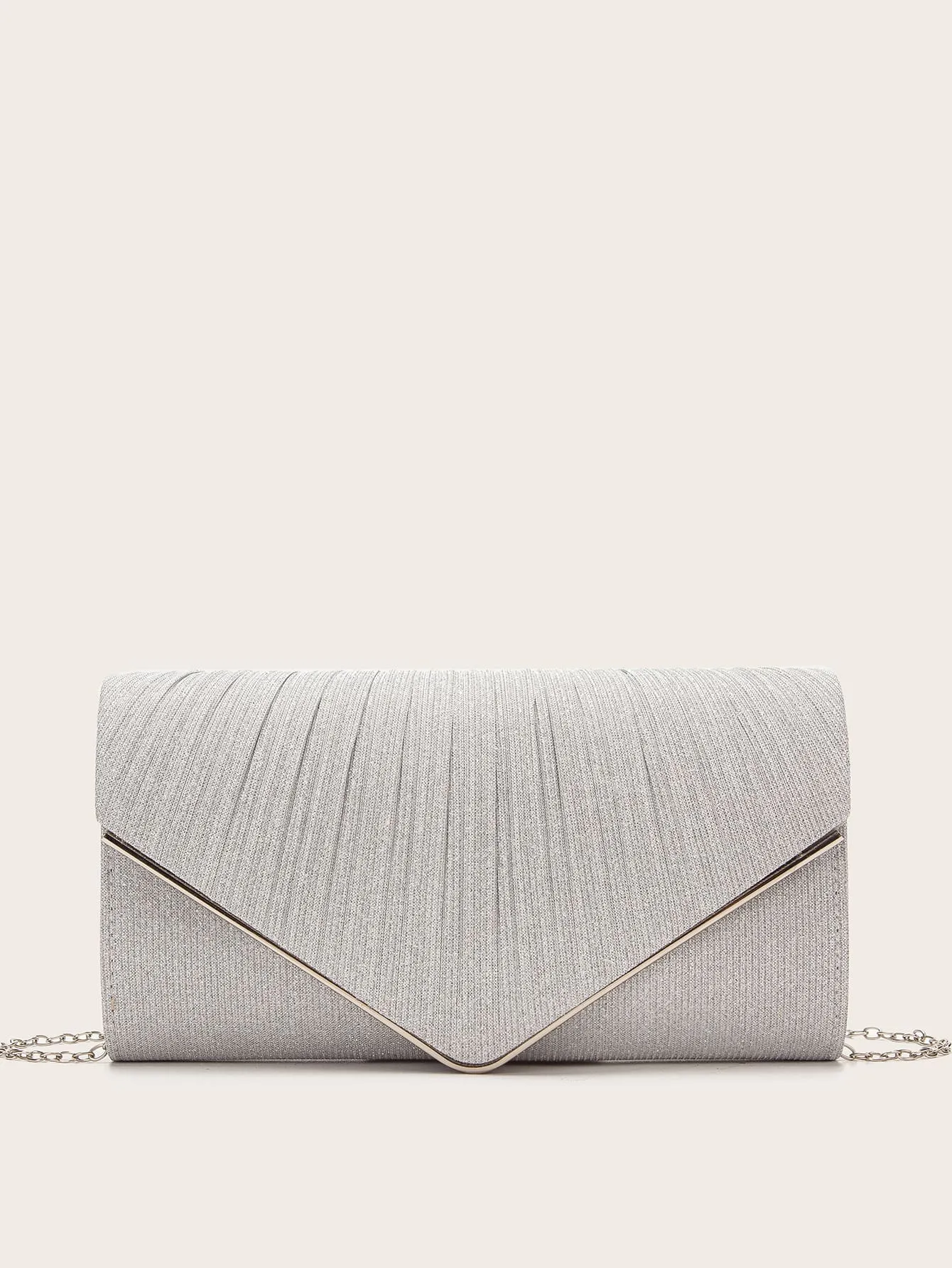 Metal Edge Flap Clutch Bag