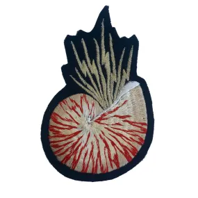 Metallic Nautilus Embroidered Patch