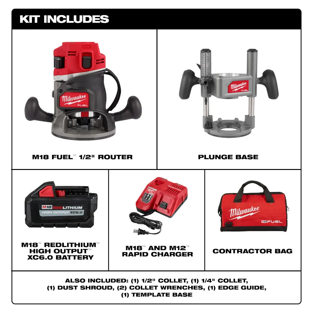 Milwaukee 2838-21 M18 FUEL 18V 1/2" Cordless Lithium-Ion Router Kit