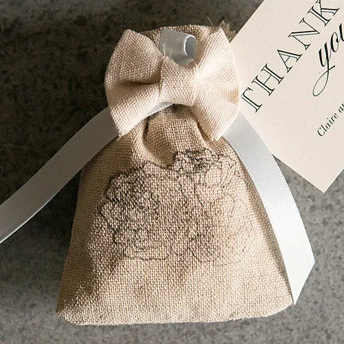 Mini Linen Drawstring Favor Bag (Pack of 12)