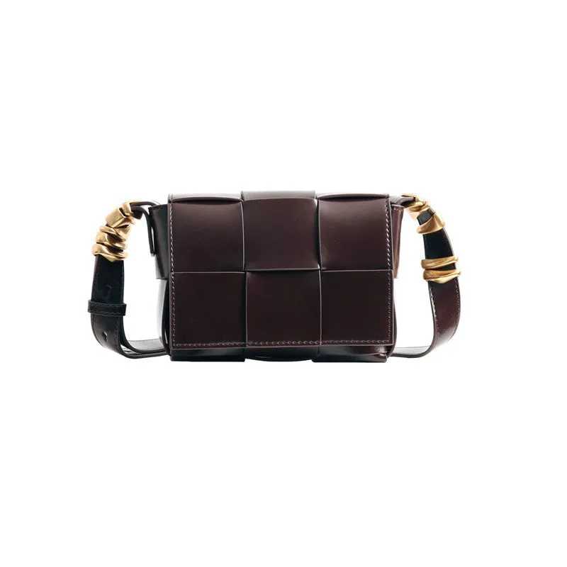 Mini Woven Leather Shoulder Cross Body Bag