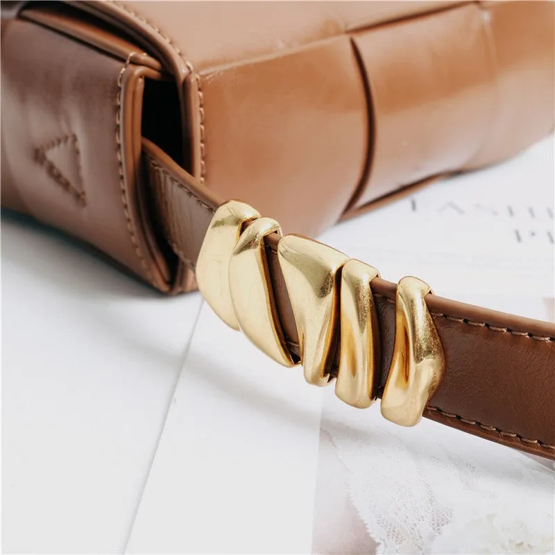 Mini Woven Leather Shoulder Cross Body Bag