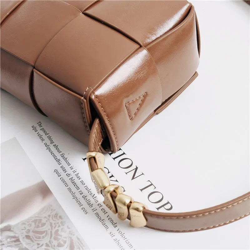 Mini Woven Leather Shoulder Cross Body Bag