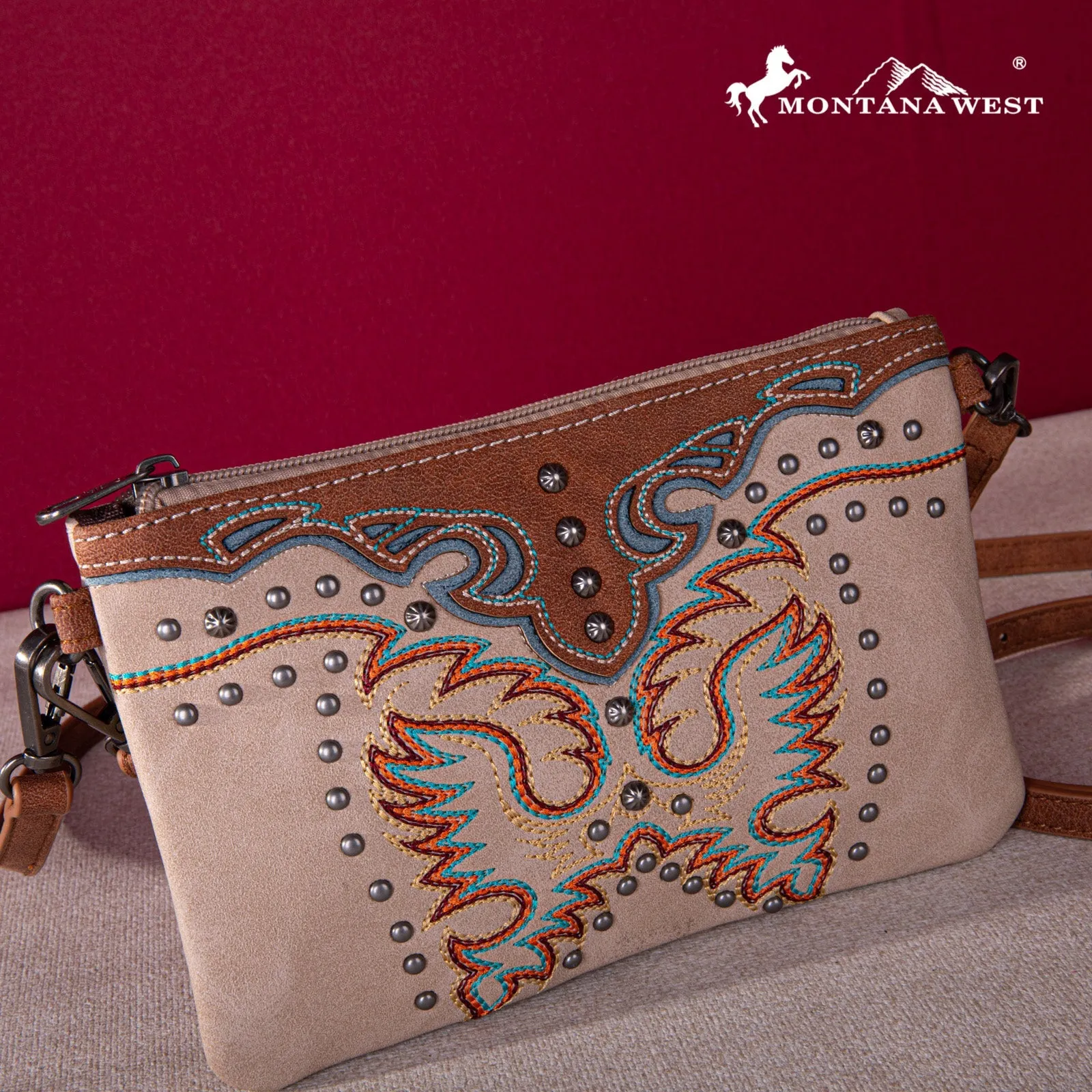 Montana West Embroidered Collection Clutch/Crossbody