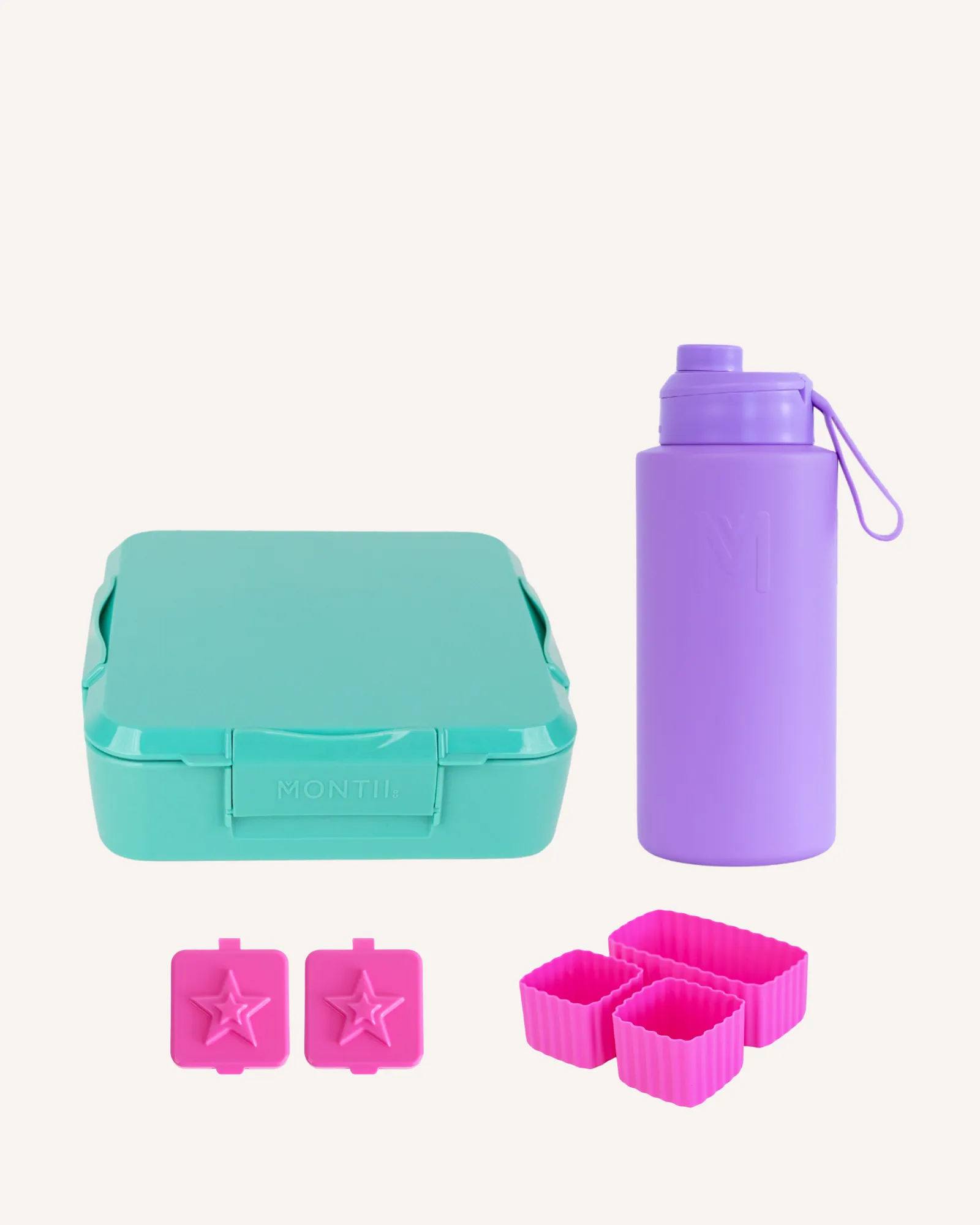 MontiiCo Bento Plus and Drink Bottle Set - Lagoon