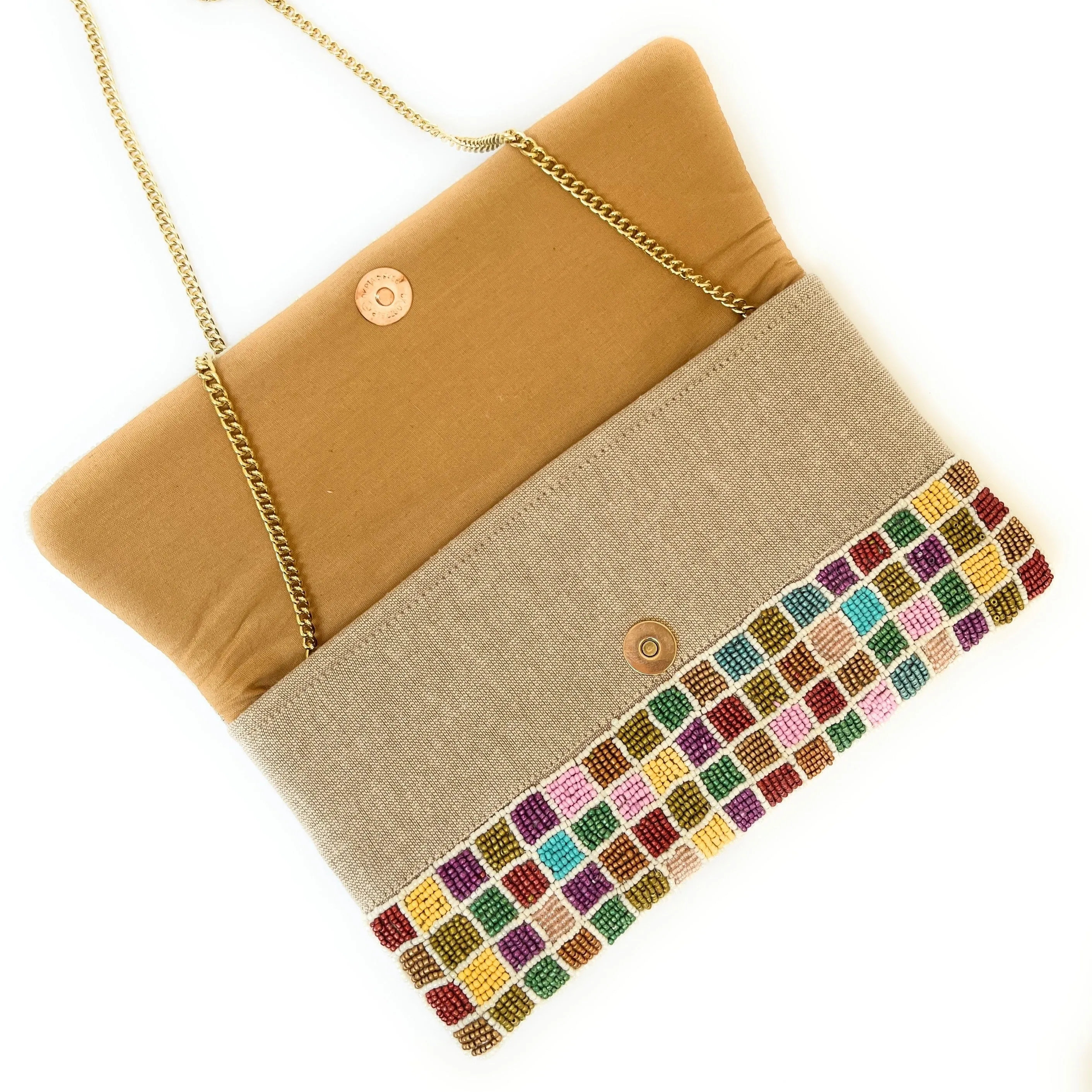 Multi Color Beaded Clutch Purse