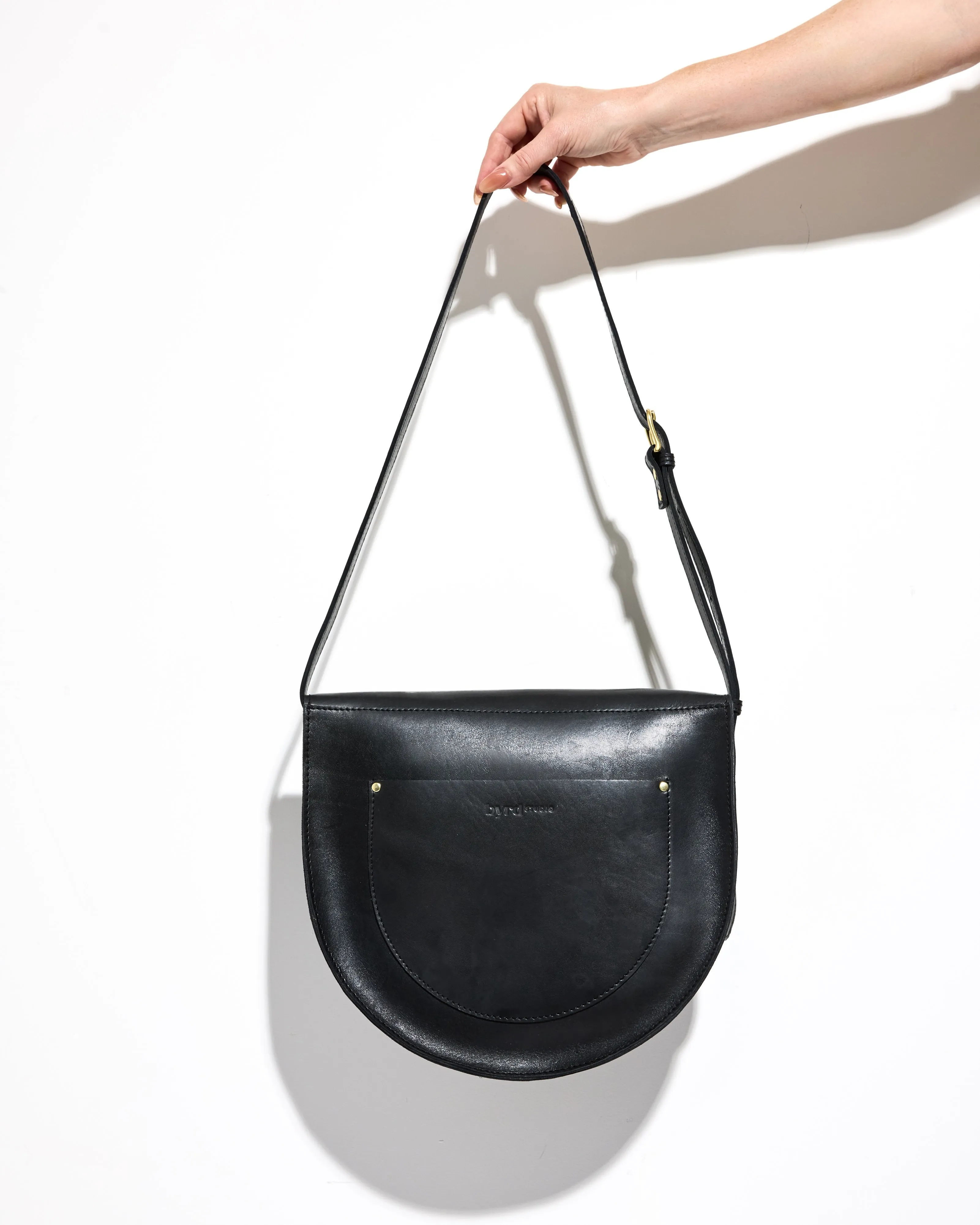 NEW MOON Saddle Bag by Byrd Studio - Licorice Black Leather