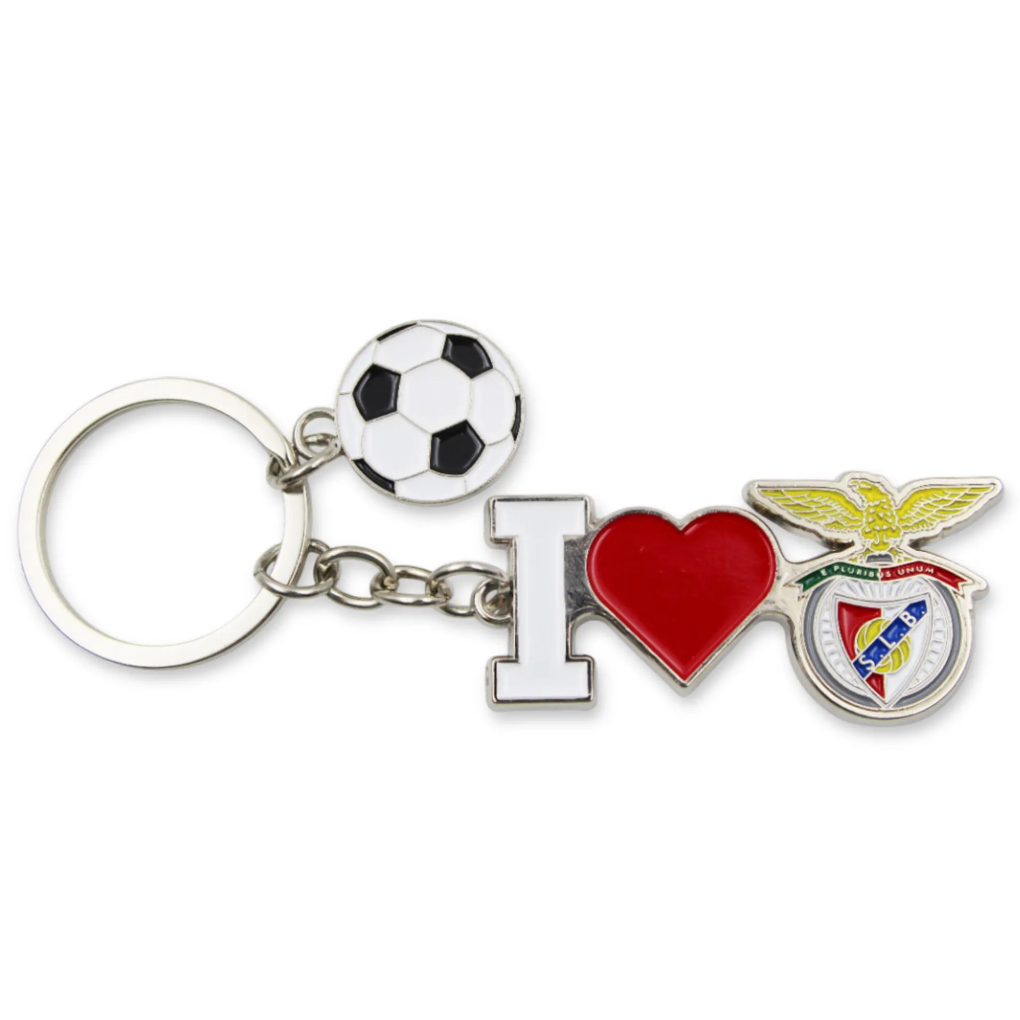 Official SL Benfica 'I Love Benfica' Keychain with Soccer Ball Charm