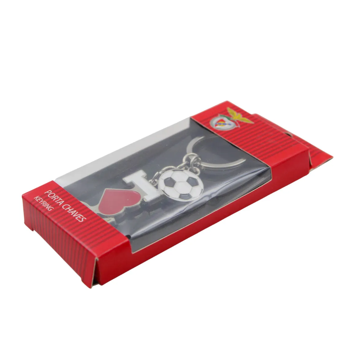 Official SL Benfica 'I Love Benfica' Keychain with Soccer Ball Charm