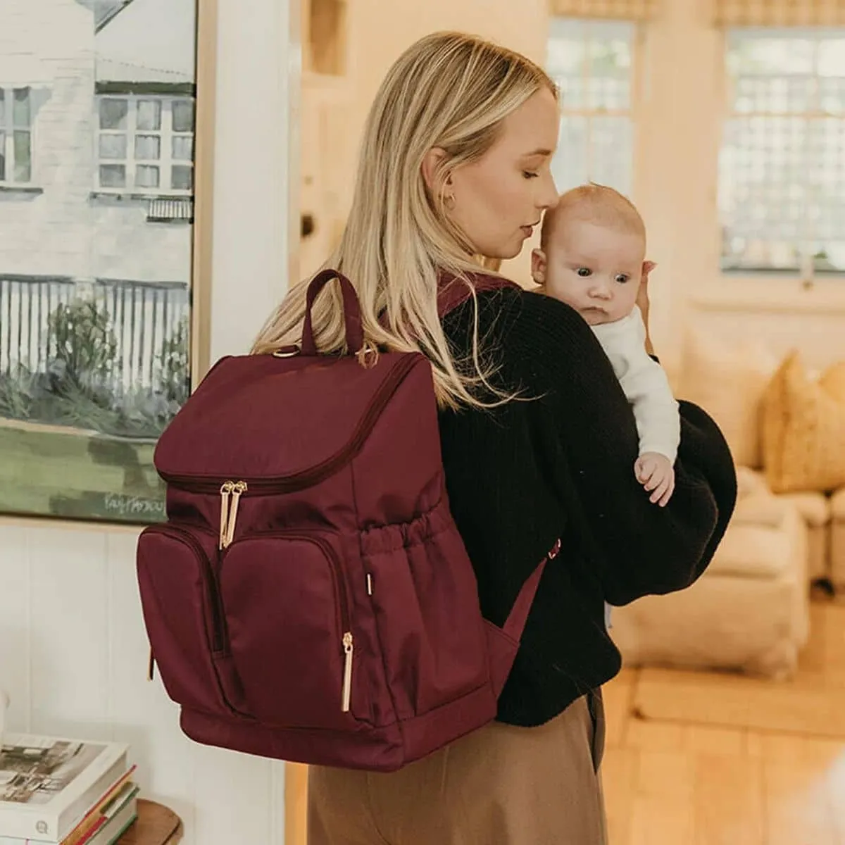 OiOi Nylon Nappy Backpack - Mulberry