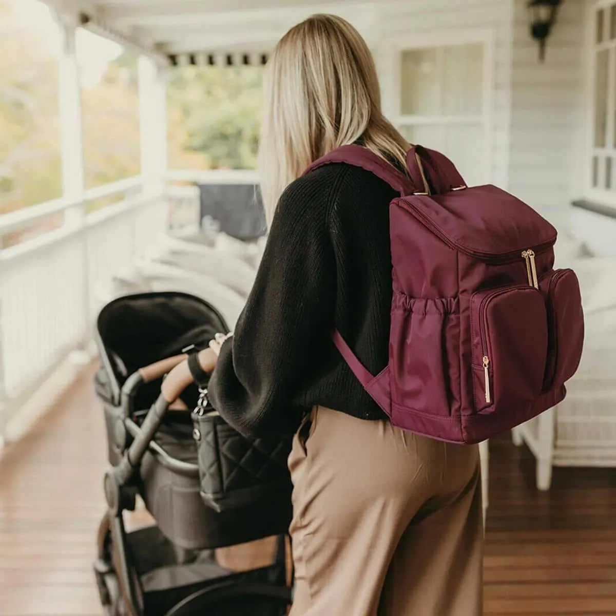 OiOi Nylon Nappy Backpack - Mulberry