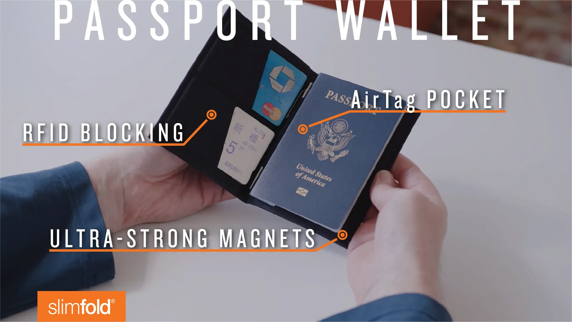 Passport Wallet with AirTag Pocket