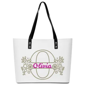 Personalize This Monogram Letter O to U PU Leather Handbag