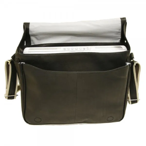 Piel Leather Expandable Messenger Bag