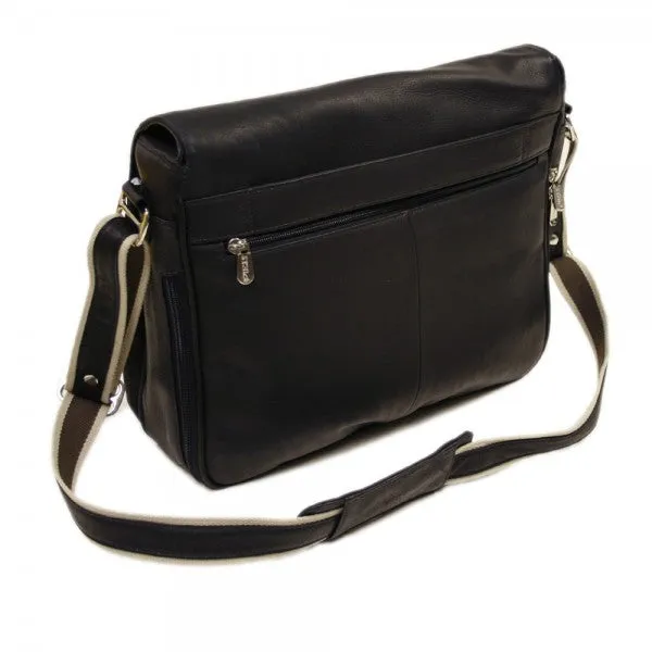 Piel Leather Expandable Messenger Bag