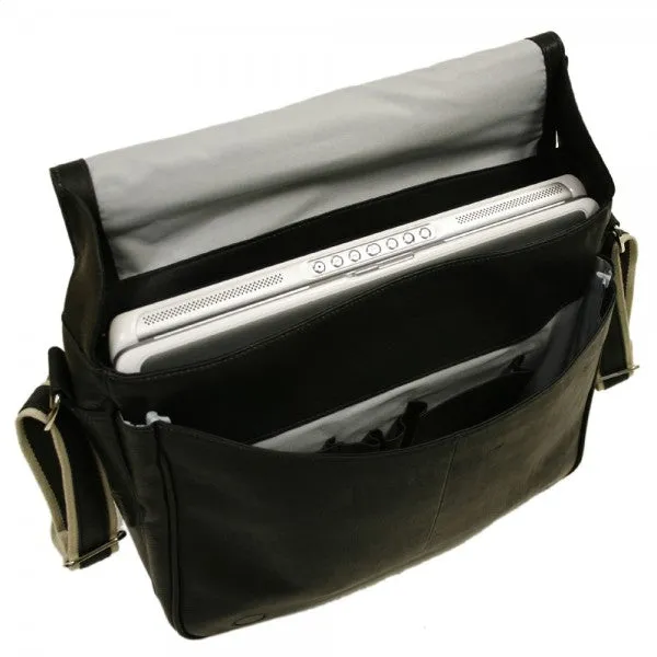 Piel Leather Expandable Messenger Bag