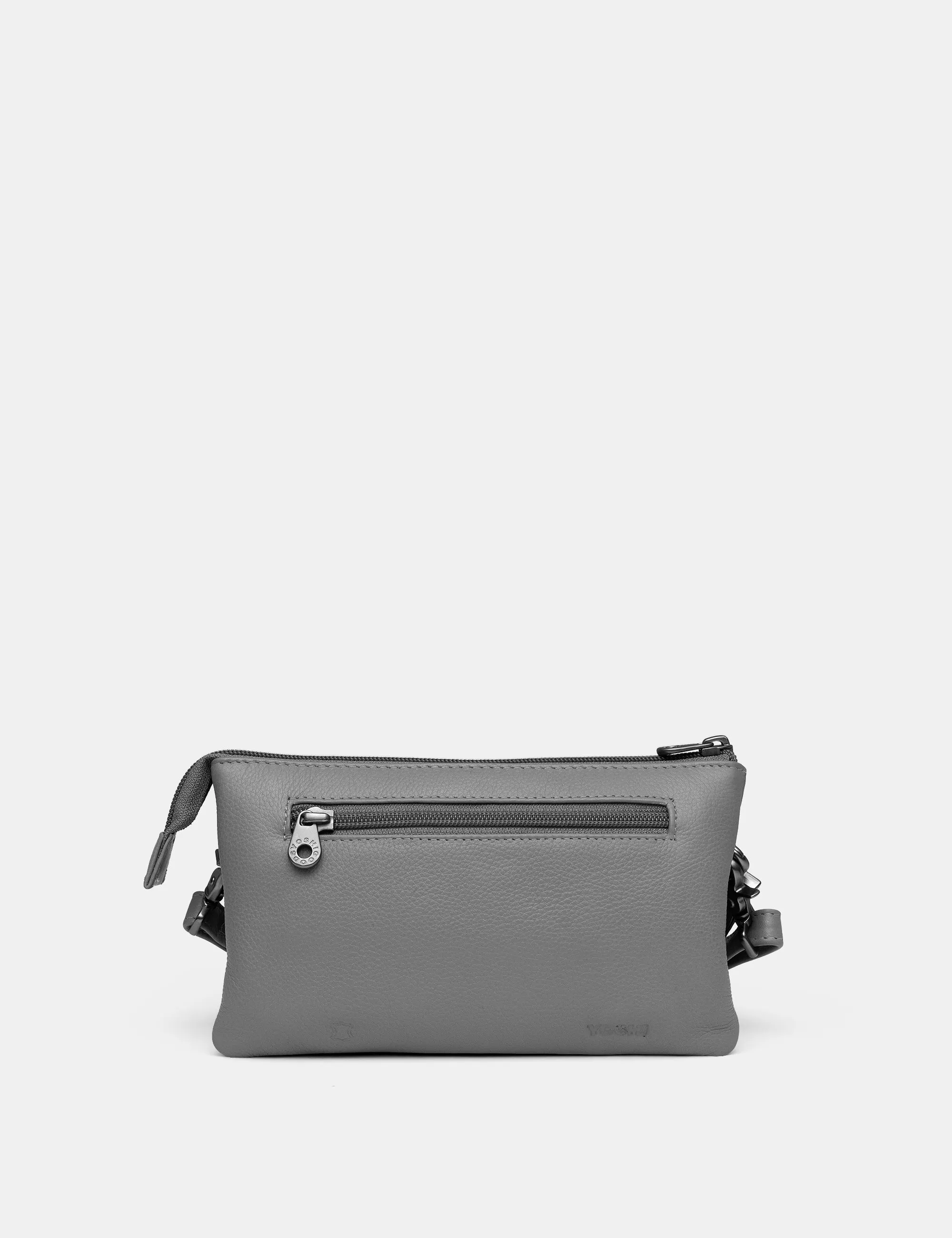 Poppy Flower Grey Leather Multiway Cross Body Bag