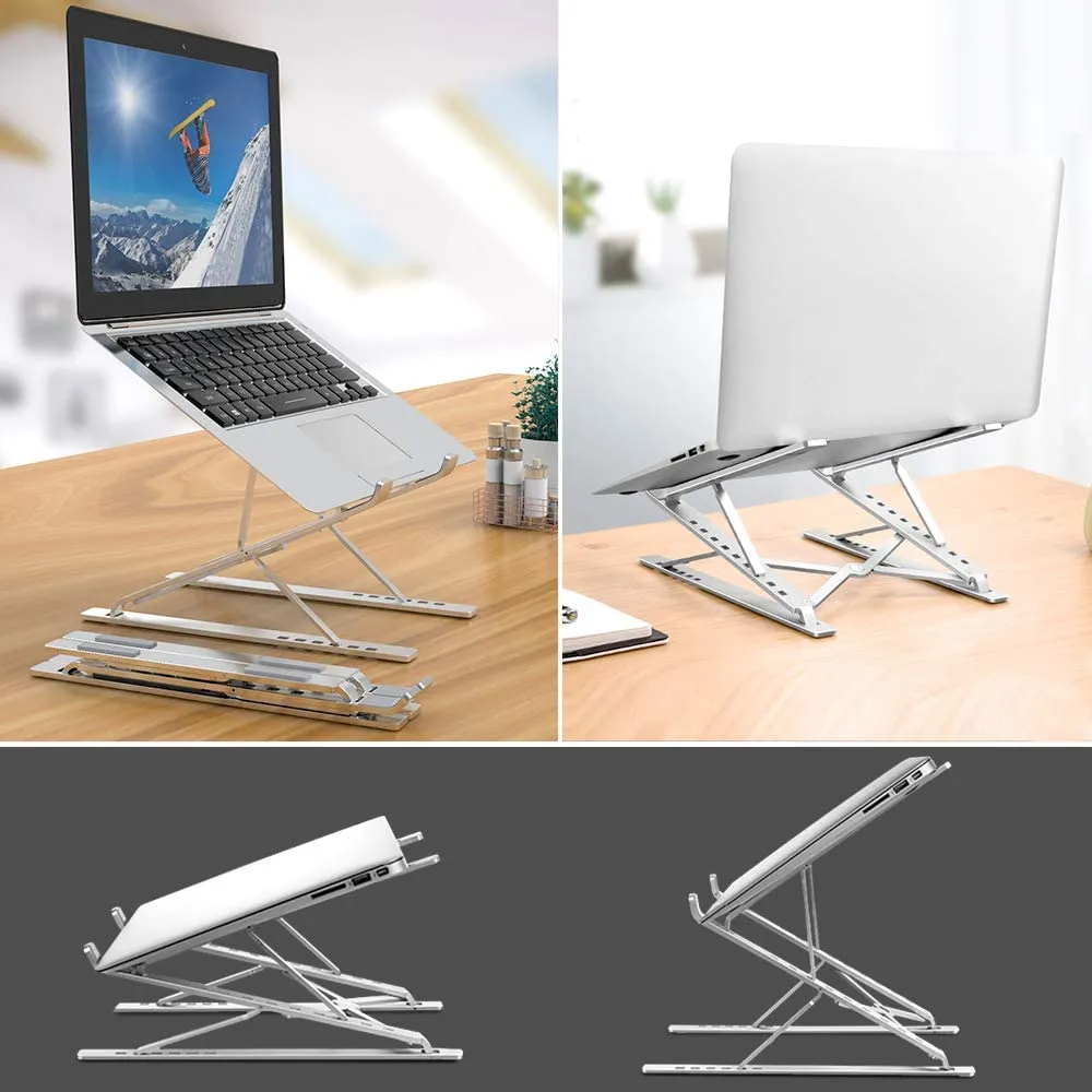 Portable Adjustable Laptop Stand Foldable Desktop Tripod Tray Anti-skid Pad AU