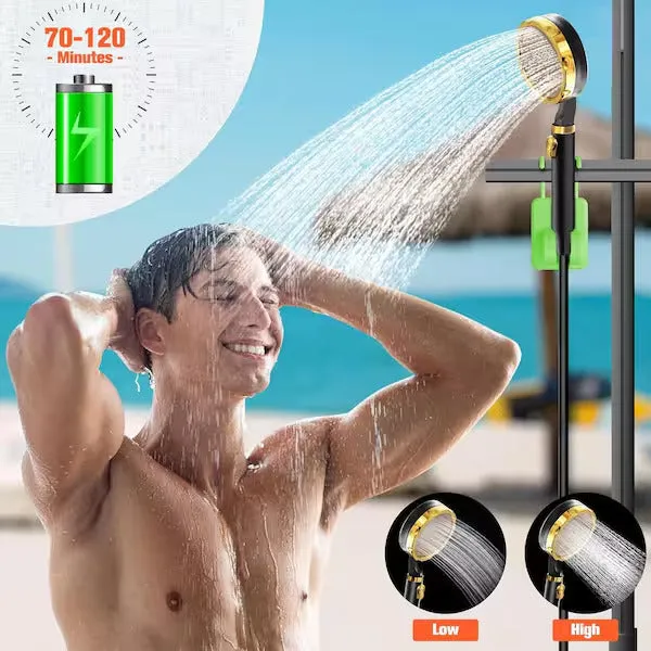 Powerful Portable Camping Shower Pump: 6000mAh Battery, Digital Display