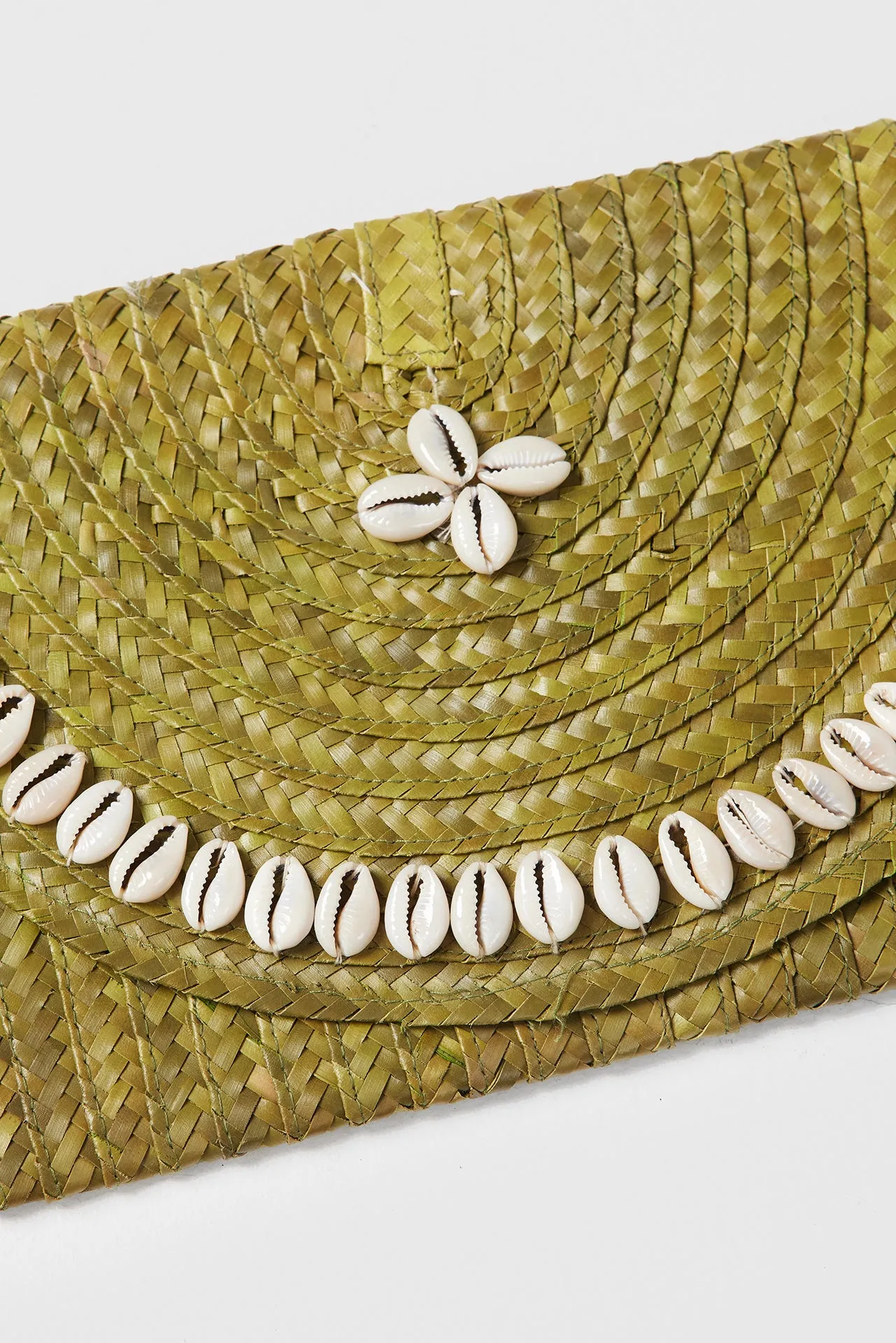 Raya Woven Clutch - Olive