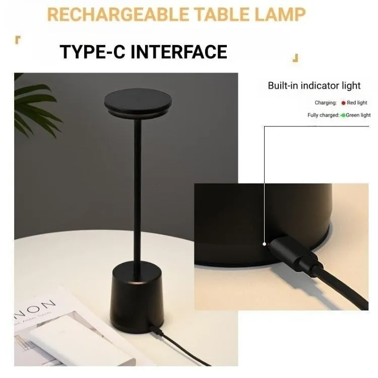 Rechargeable Metal Touch Table Lamp | Grey