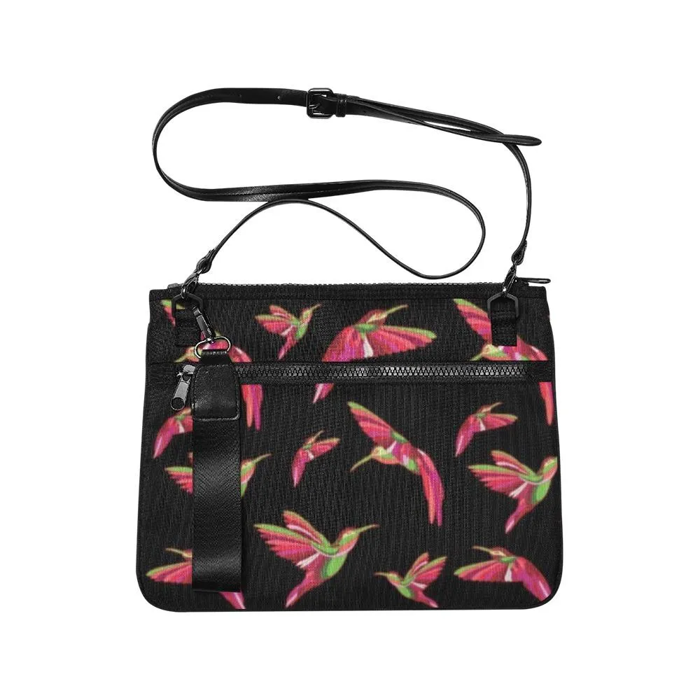 Red Swift Colourful Black Slim Clutch Bag