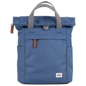 Roka Finchley A Small Sustainable Canvas Backpack - Burnt Blue