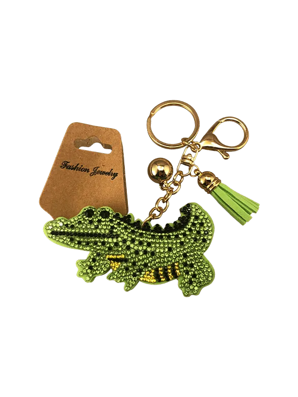 Sequined Alligator Keychain/Clip