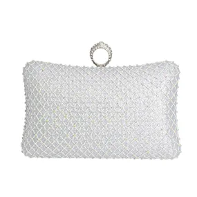 Silver Hardcase Ring Clutch