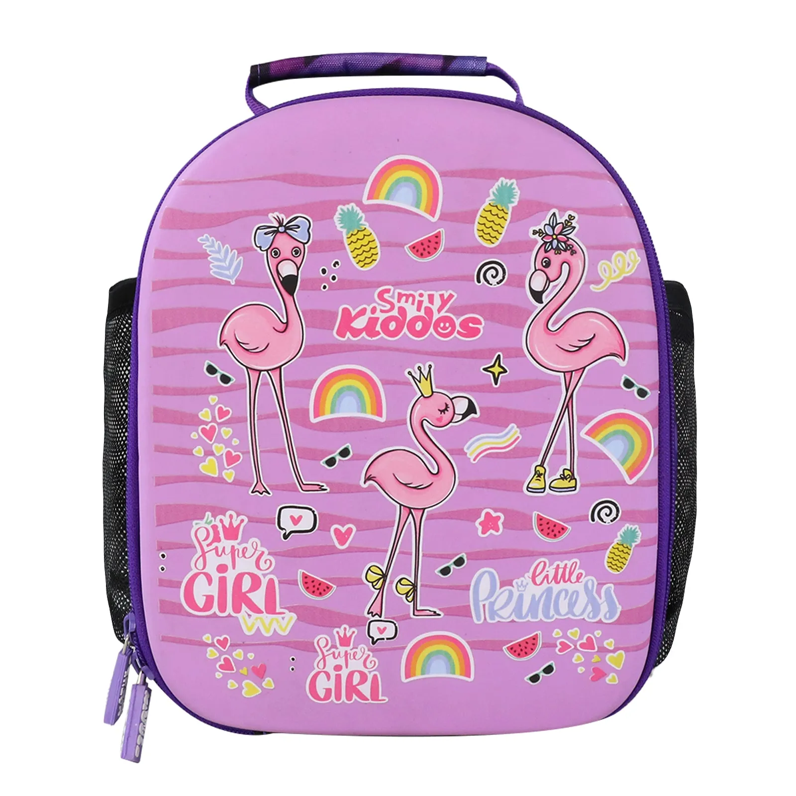 Smily Kiddos Eva Pre School Backpack Flamingo Theme -Purple