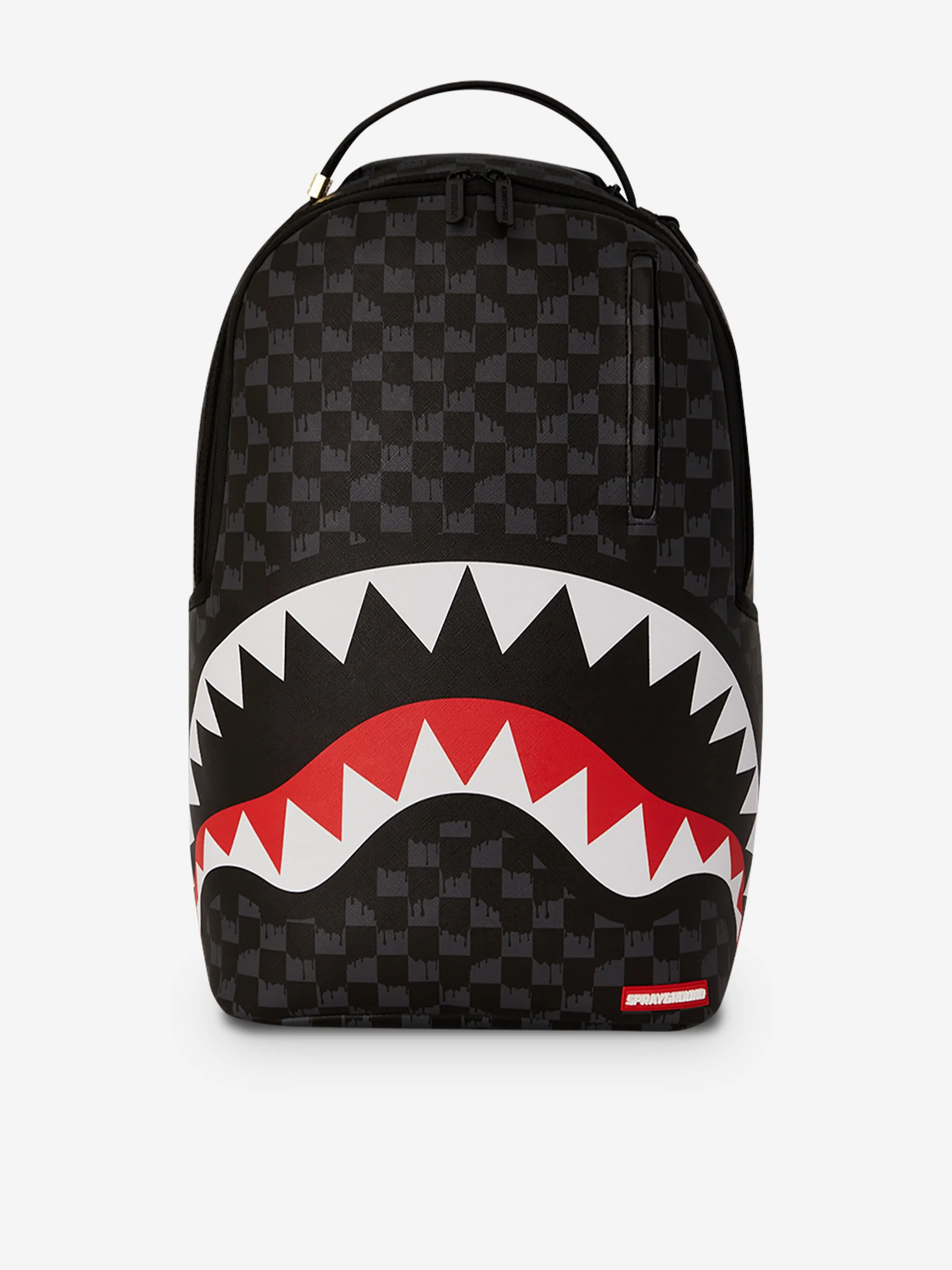 Sprayground Kids Drip Check Shark in Black (46CM)