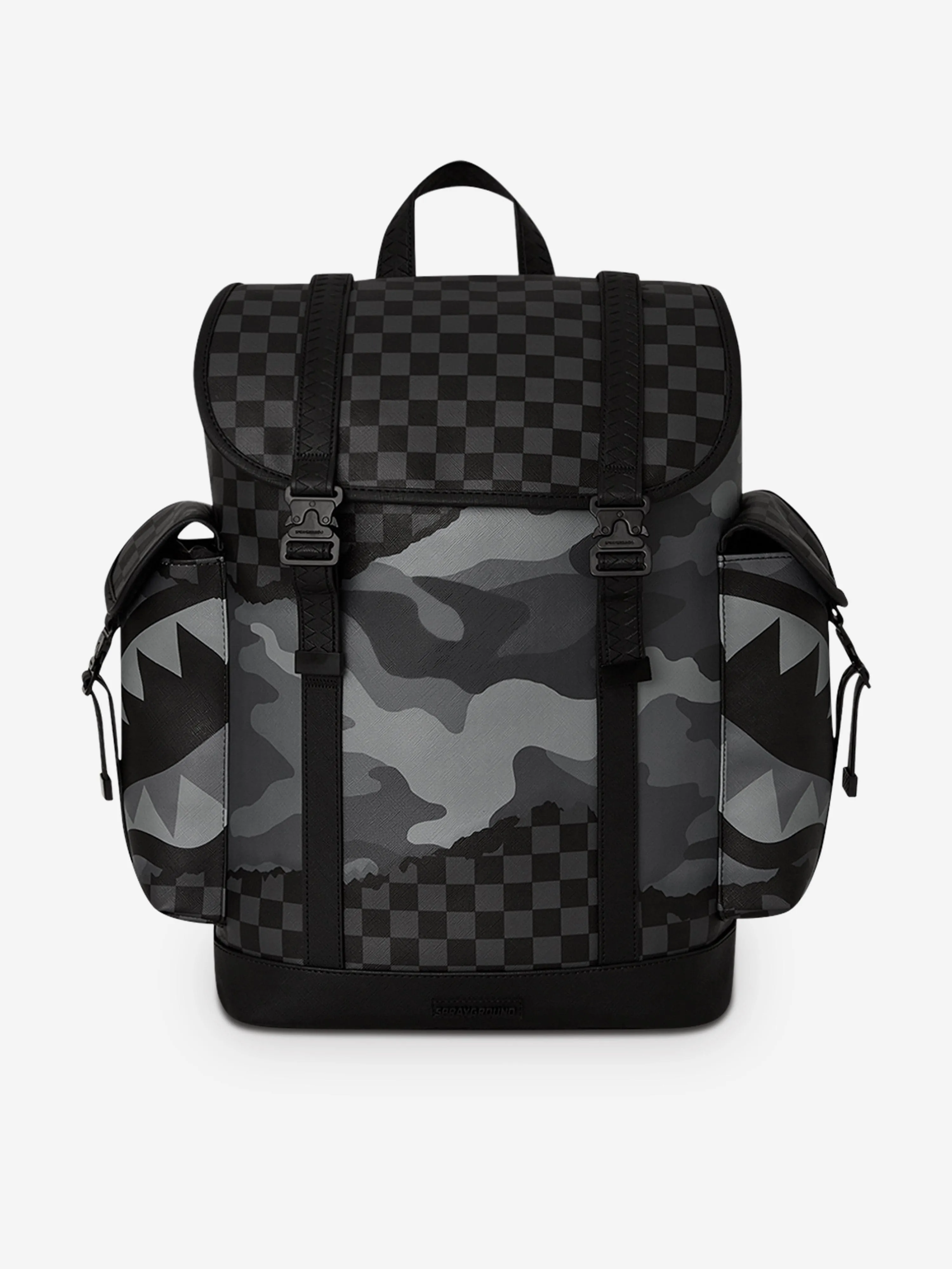 Sprayground Kids Split Up Camo Tear Monte Carlo Backpack in Black (46cm)