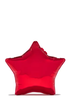 Star Girl Balloon Clutch Bag - Red