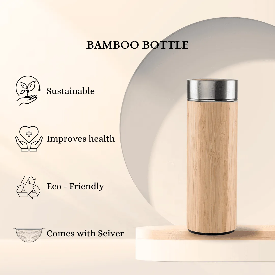 Stay Hydrated in Style with the Premium Bamboo Double Wall Stainless Steel Bottle (500ml) 🌿