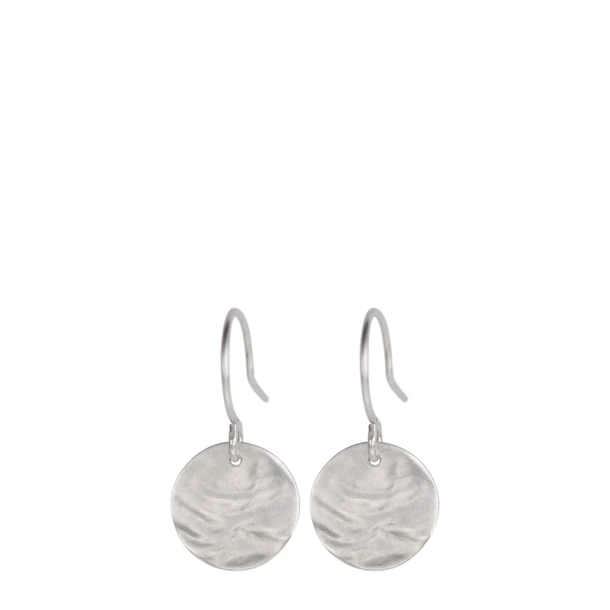 Sterling Silver Small Shell Disc Earrings