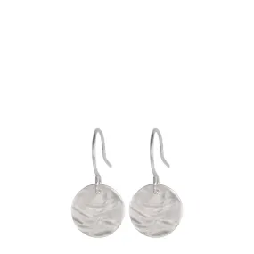 Sterling Silver Small Shell Disc Earrings