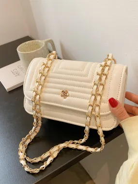 Stitch Detail Chain Shoulder Bag