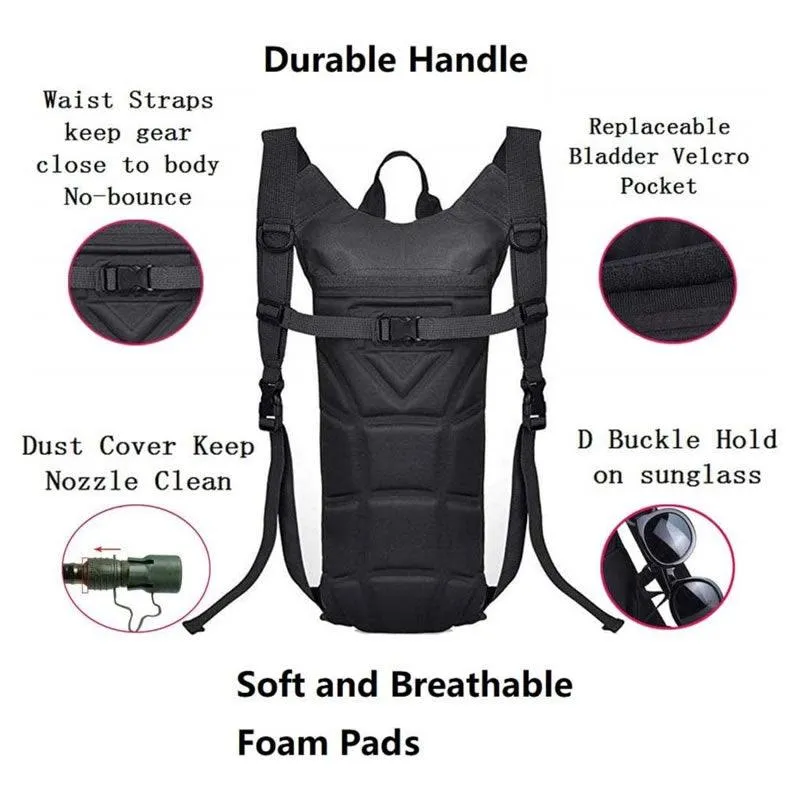 Tactical 3L Hydration Water Bag Pack CF-50 BLACK