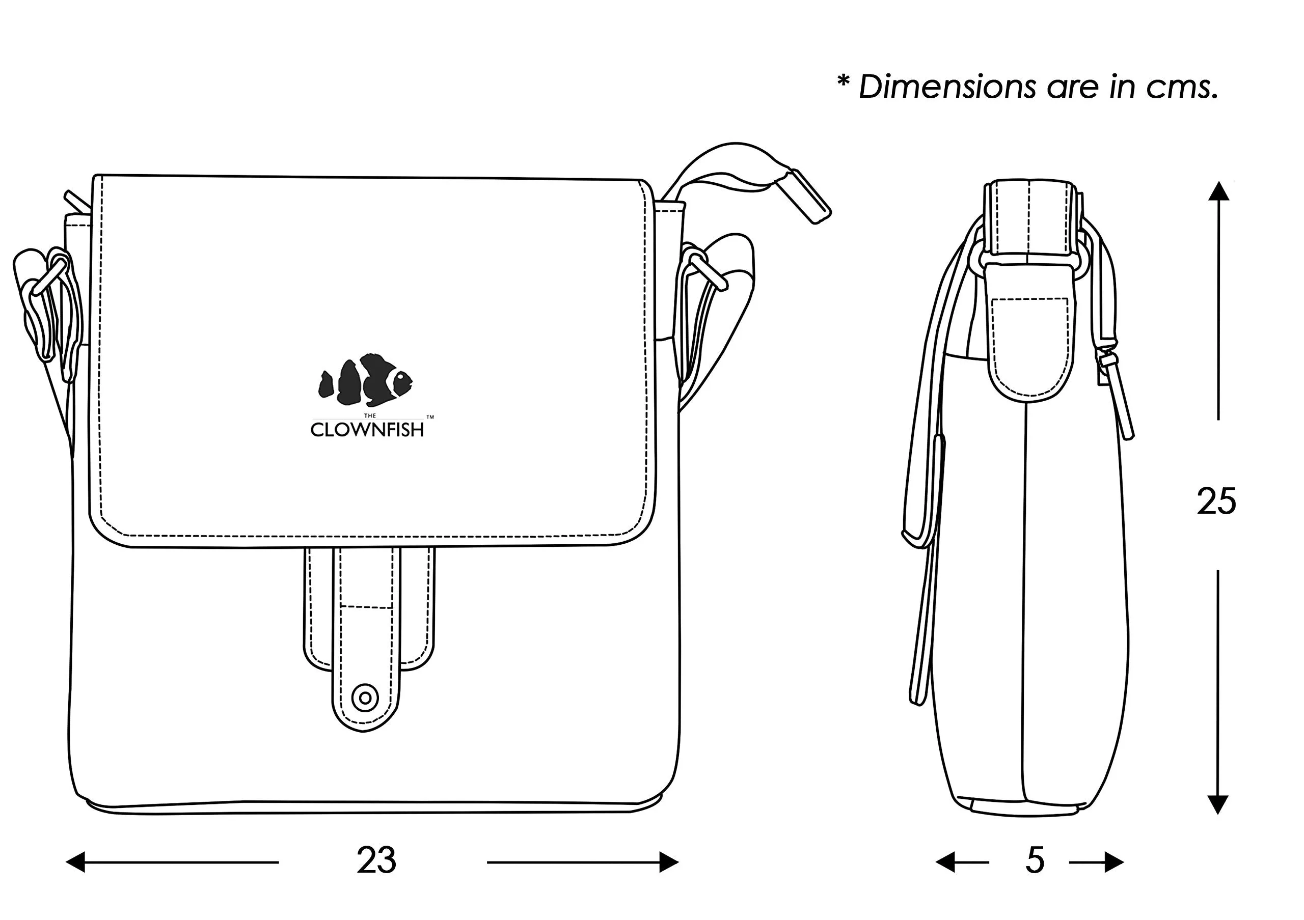 THE CLOWNFISH Maple Series vegan leather Chestnut Brown Messenger Bag