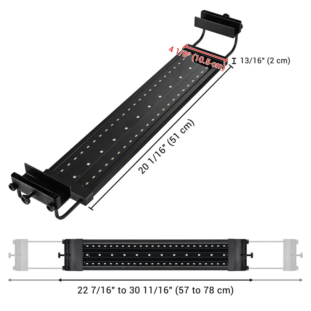 TheLAShop 24 inch Aquarium Light RGB APP & Panel Control Saltwater Freshwater