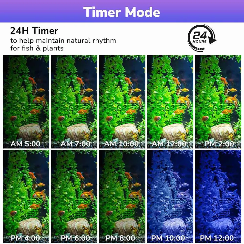 TheLAShop 24 inch Aquarium Light RGB APP & Panel Control Saltwater Freshwater