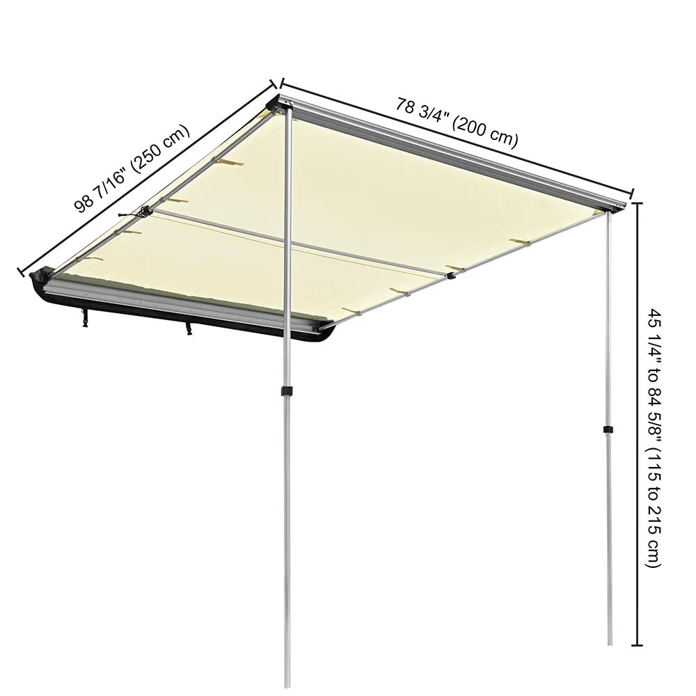 TheLAShop Car Awning with Light 8' 1" x 6' 7" SUV Side Awning