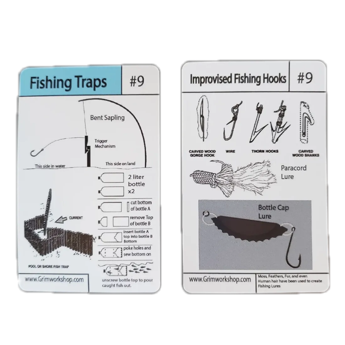 Tip Card #09 Fish Funnel Trap and Improvised Hooks : How to Make a Fish Trap, and Diy Survival Hooks