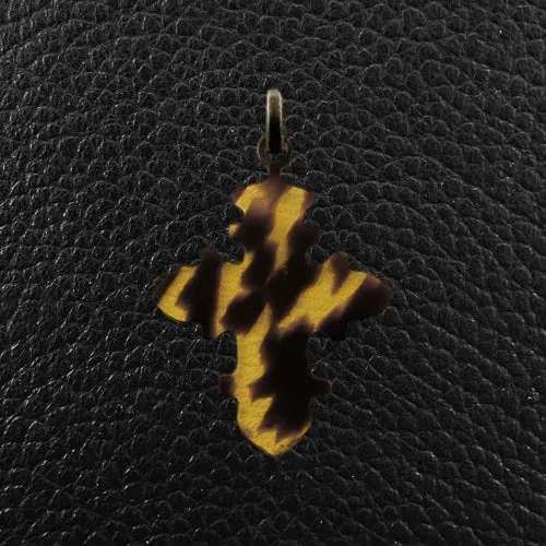 Tortoise Shell Cross Estate Pendant