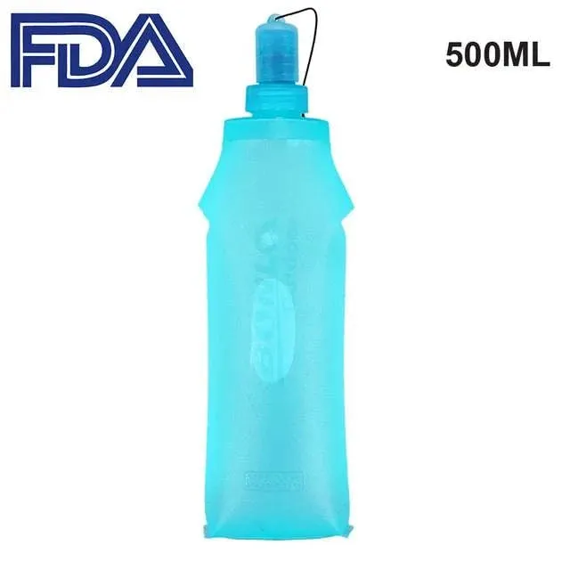 TPU Folding Soft Flask Sport Water Bottle Running Camping Hiking Water Bag Collapsible Drink Water Bottle Water Bag