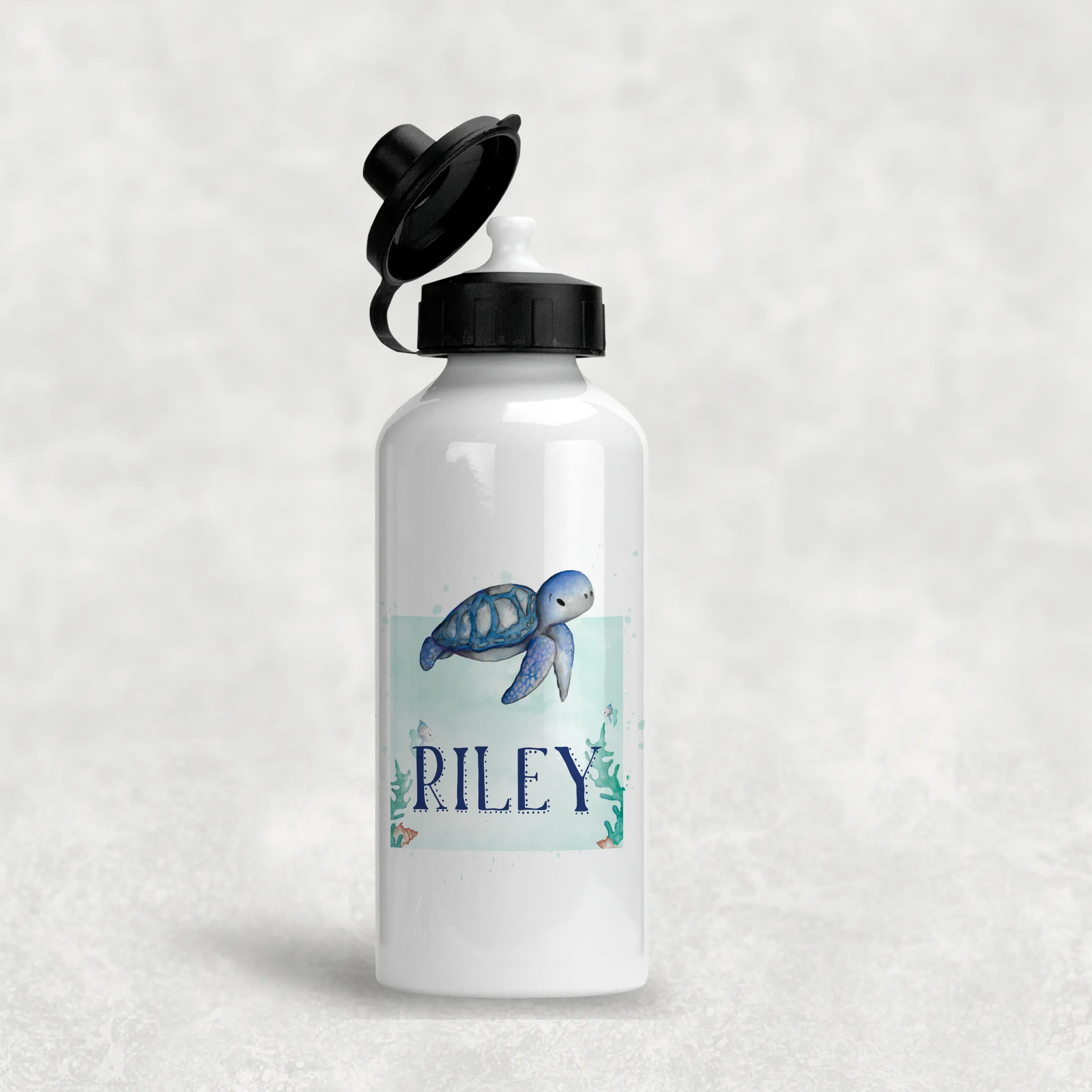 Turtle Personalised Aluminium Water Bottle 400/600ml