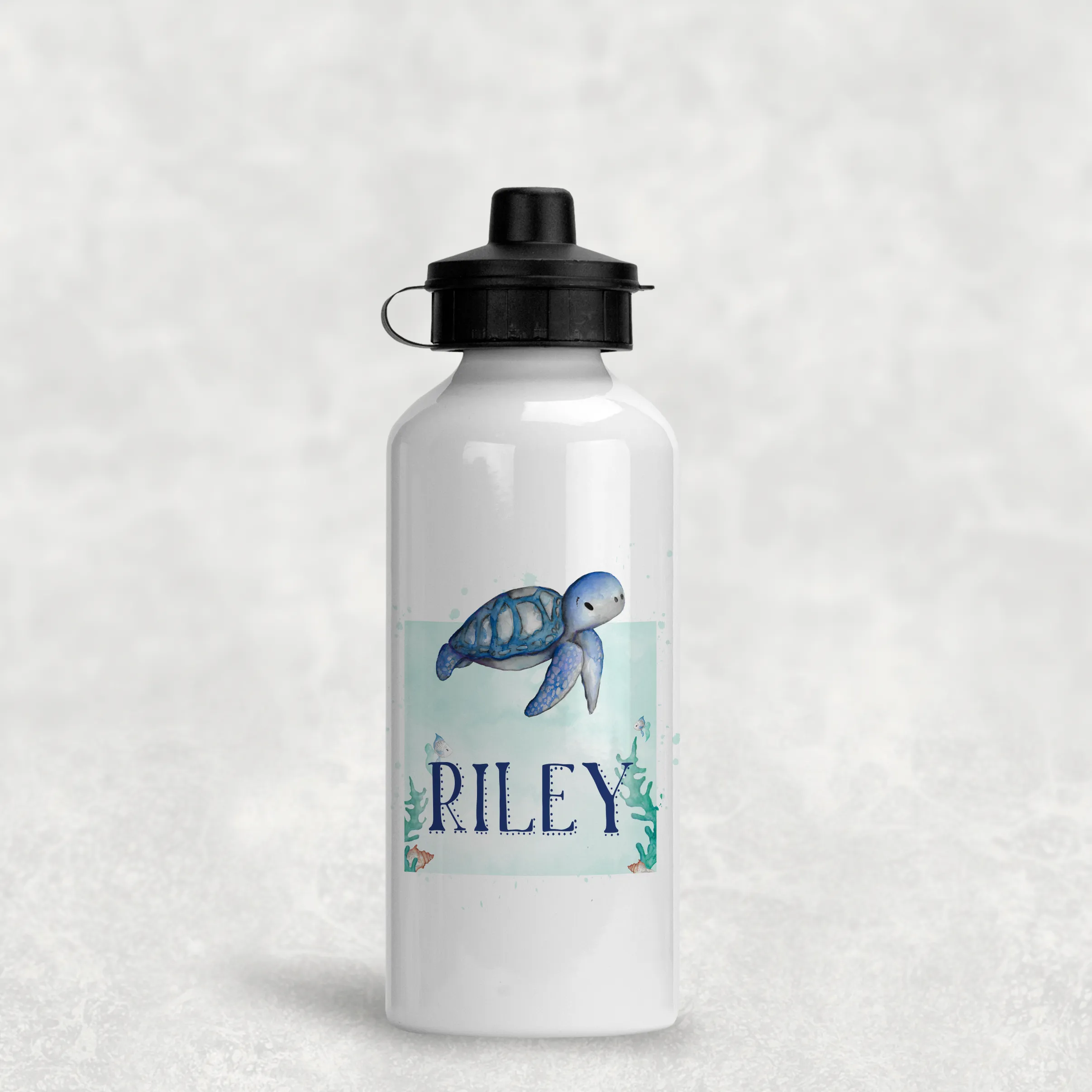 Turtle Personalised Aluminium Water Bottle 400/600ml