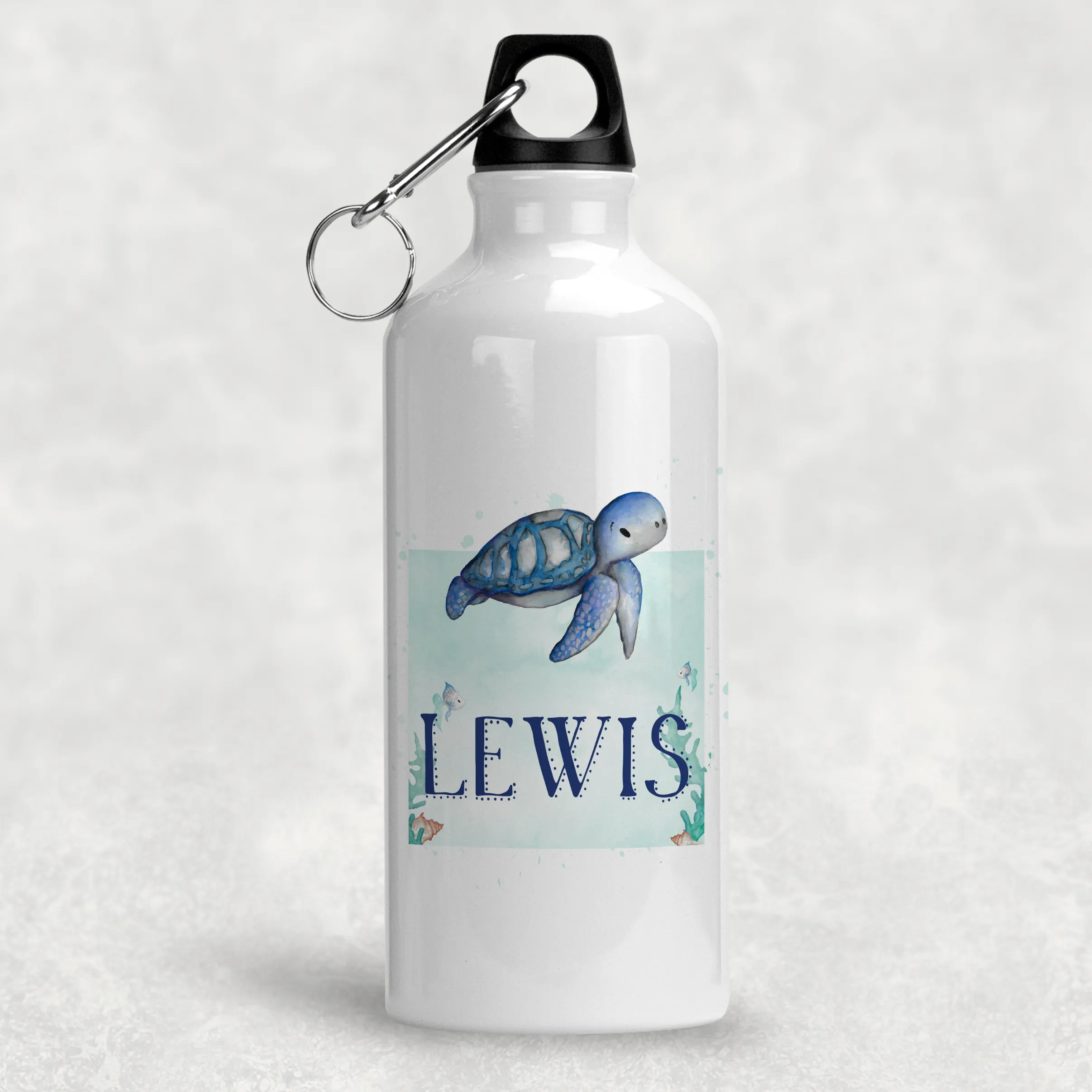 Turtle Personalised Aluminium Water Bottle 400/600ml